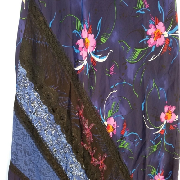 FRANCESCA Rose Maxi Skirt Mix Print Panels Boho Festival Size L - EUC! - Picture 7 of 15